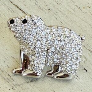 Swarovski Crystal Polar Bear Brooch Tietac /Pin